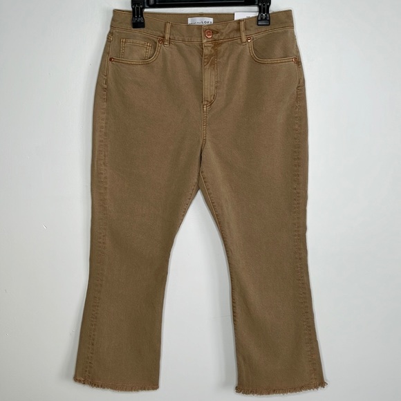 ✅SOLD LOFT Women's High Waist Flare Crop Raw Hem Capri 10P 30 NEW - Picture 2 of 11